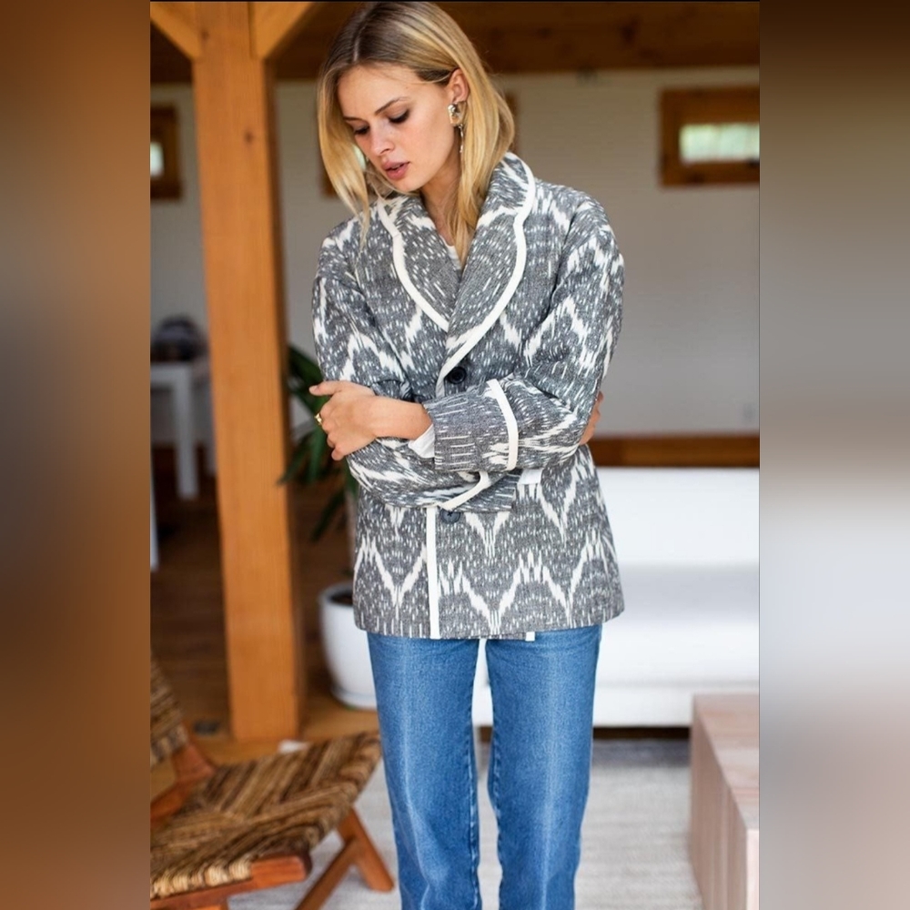 Emerson Fry Chevron Patterned jacket Black Ivory size XS